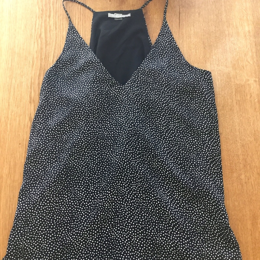 TART silk black & white silk racerback tank
